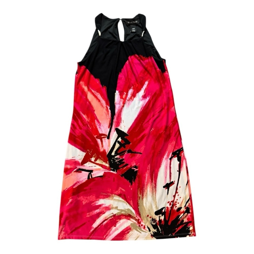 WHBM Floral Halter Dress - Red and Black - Picture 3 of 7
